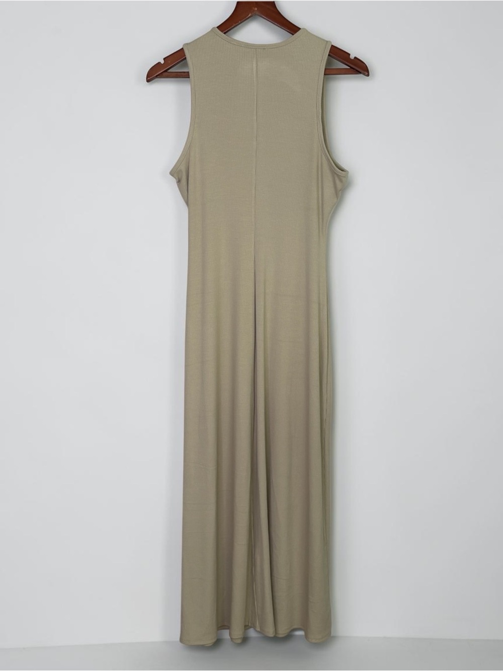 NWT Bebe Ribbed A-Line Maxi Tank Dress Light Olive Green M - Picture 6 of 14